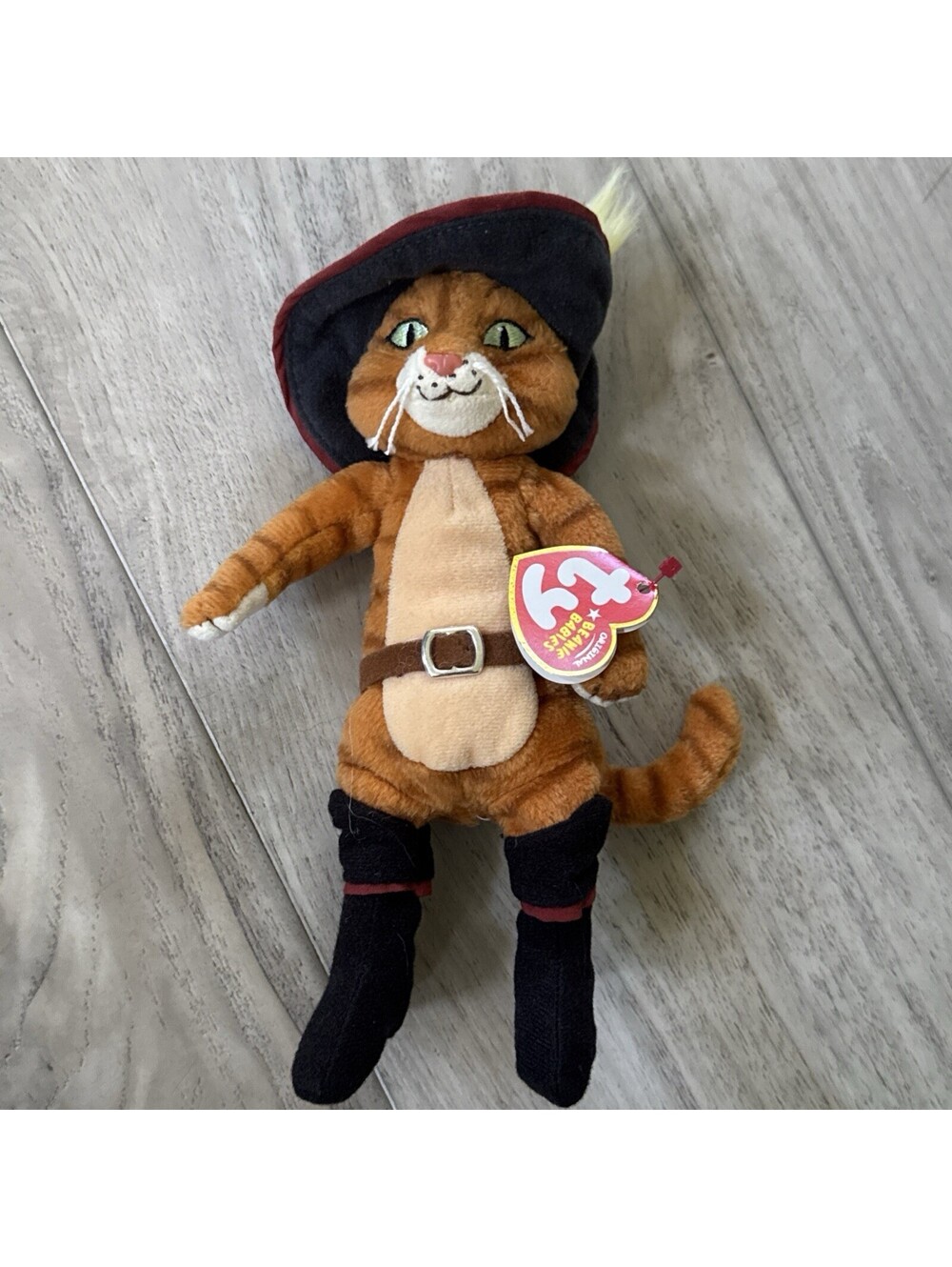 TY Beanie Babies Puss N Boots Plush Shrek The Third Toy 2007